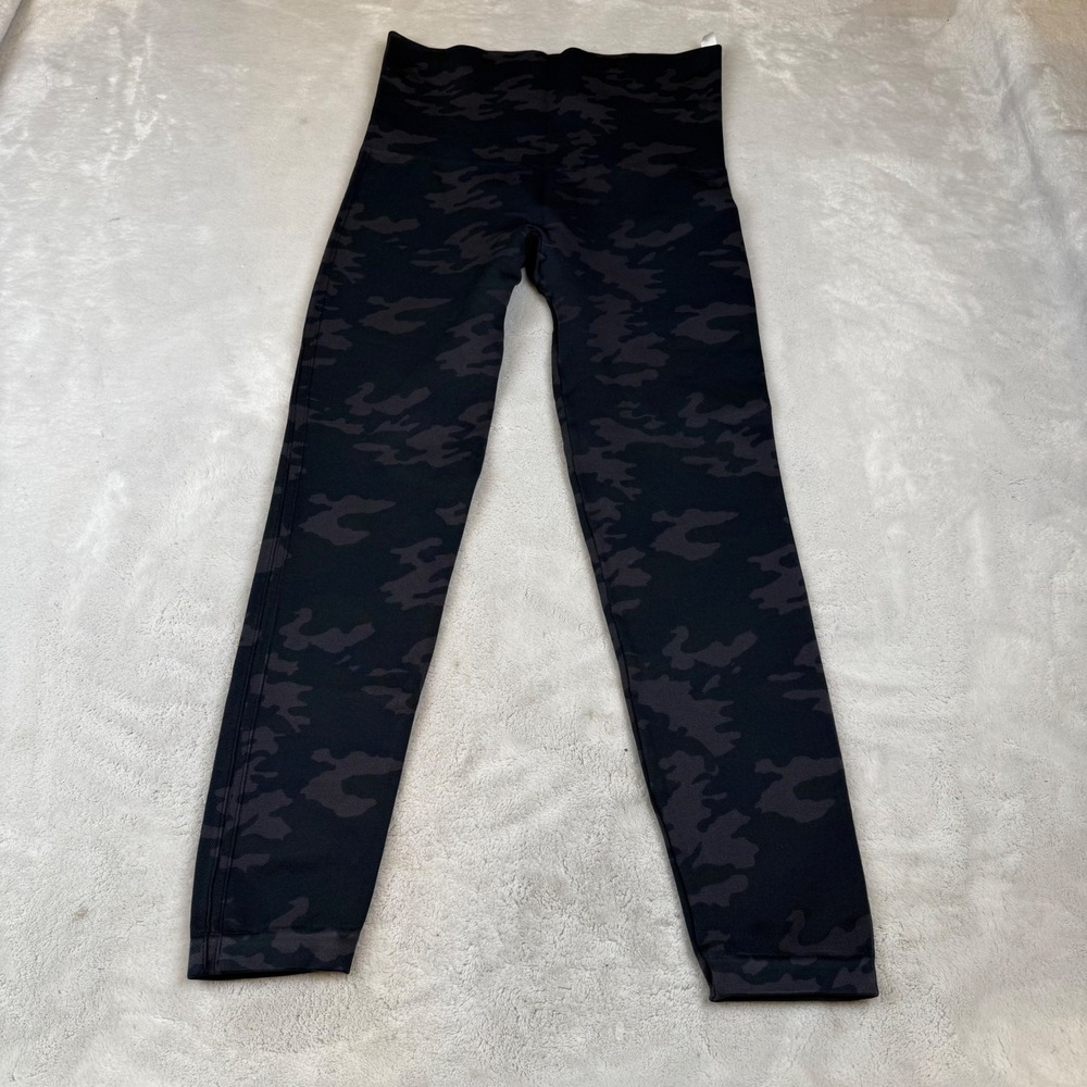 Spanx Look‎ At Me Now Seamless Camo Leggings Black Grey FL3515 Womens XL